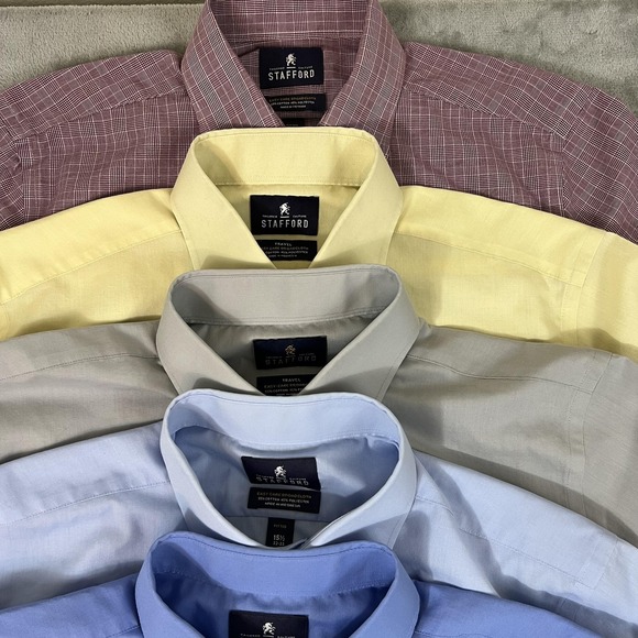 Stafford Dress Shirt Lot Mens 15.5 32/33 Assorted Colors Easy Care Broadcloth - Picture 4 of 16